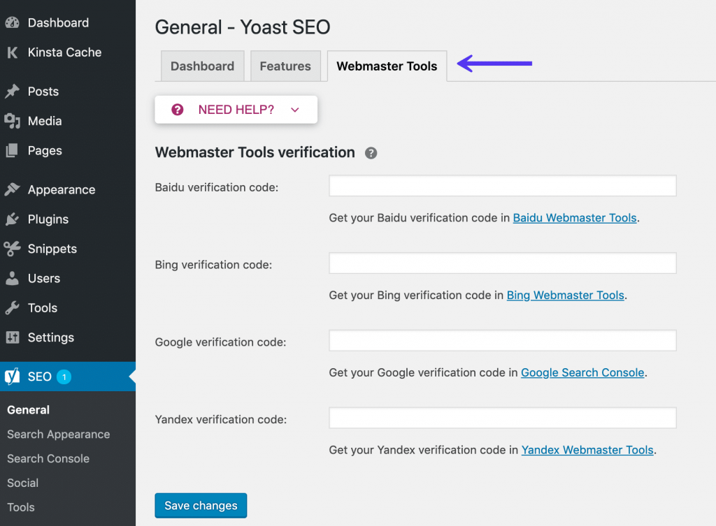 yoast seo webmaster tools 1