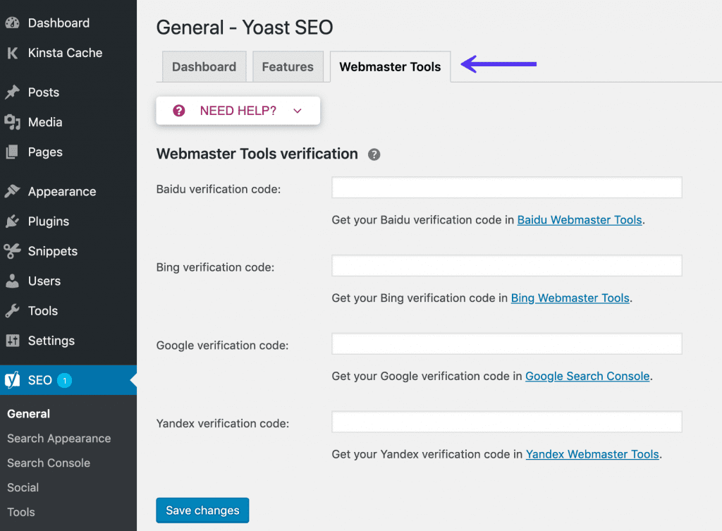 yoast seo webmaster tools 1