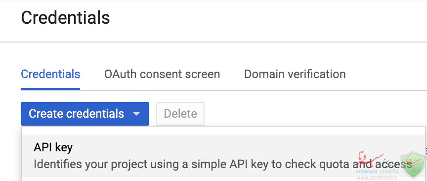 دریافت کلید API Google